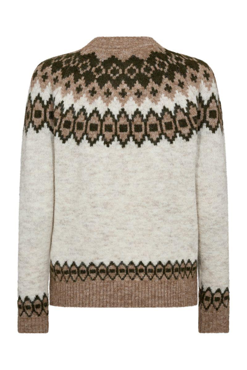 Novala Cardigan 206811 | Moonbeam Mel W Kombu Green Mel | Cardigan fra Freequent - Image 4