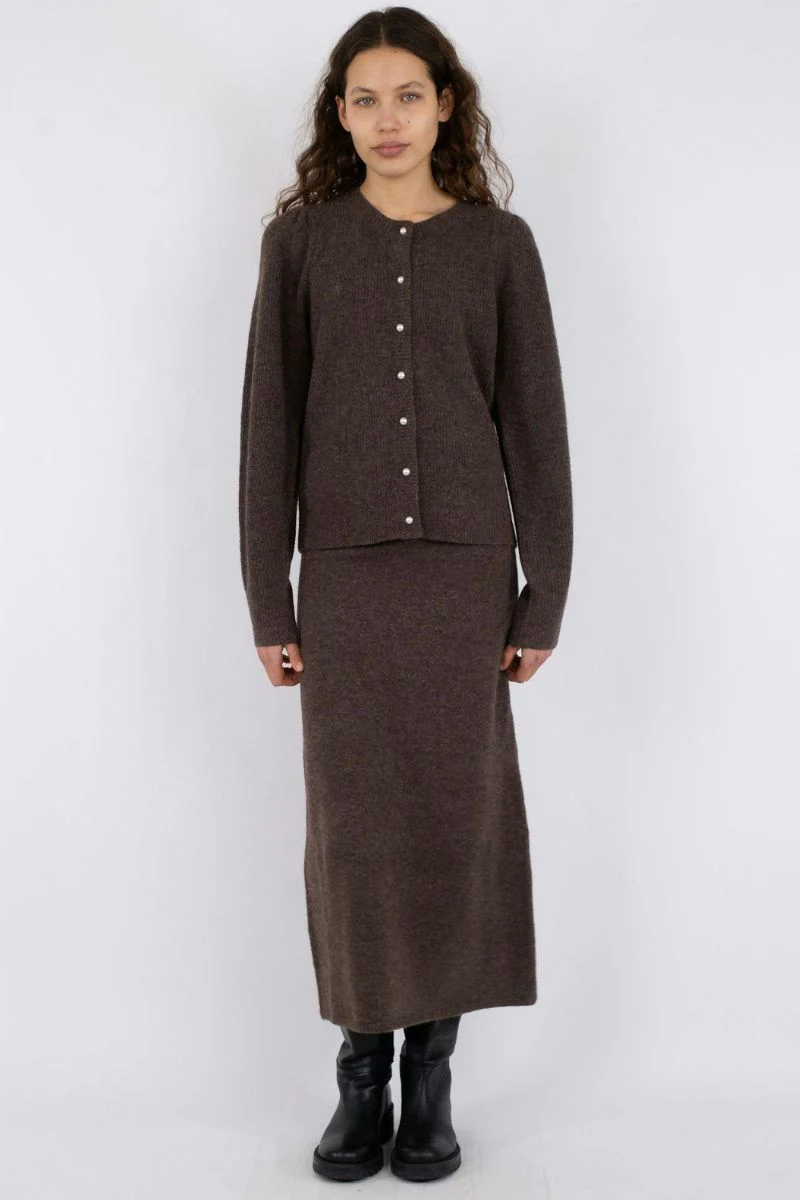 Nuna Knit Cardigan | Brown Melange | Cardigan fra Neo Noir - Image 8