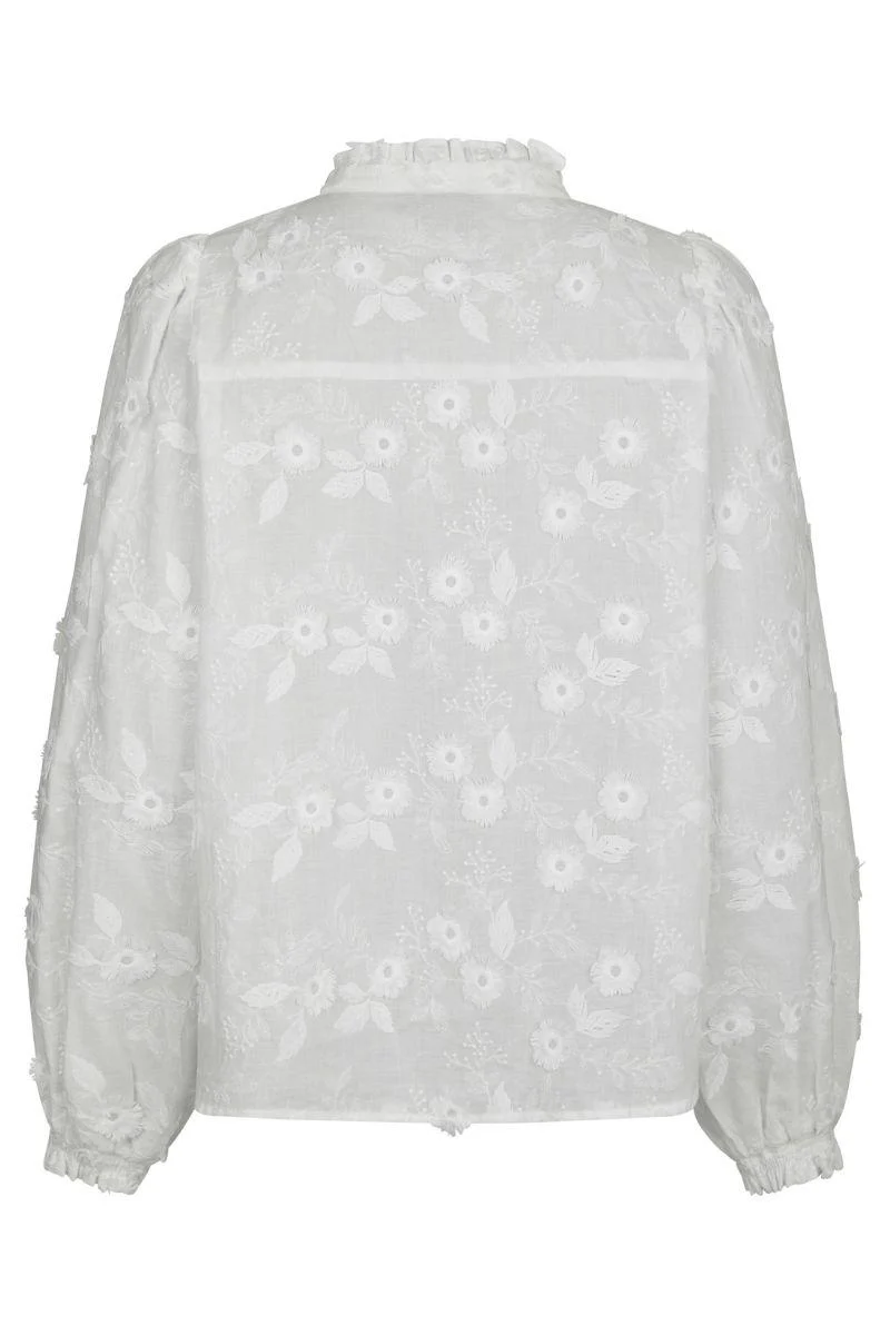 Oda Deco Emb Shirt | White | Bluse fra Neo Noir - Image 6