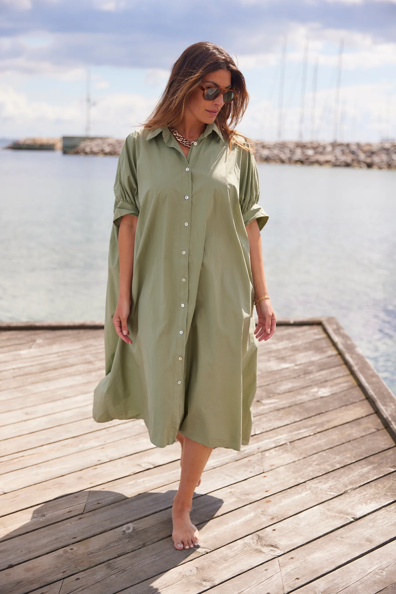 Olive Oversize Dress | Kaki - Image 2