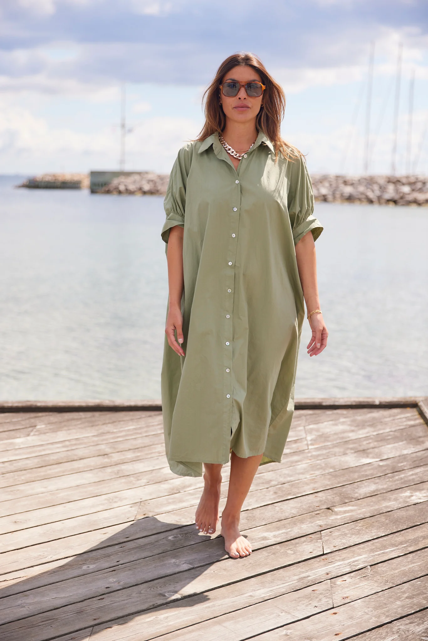 Olive Oversize Dress | Kaki - Image 3