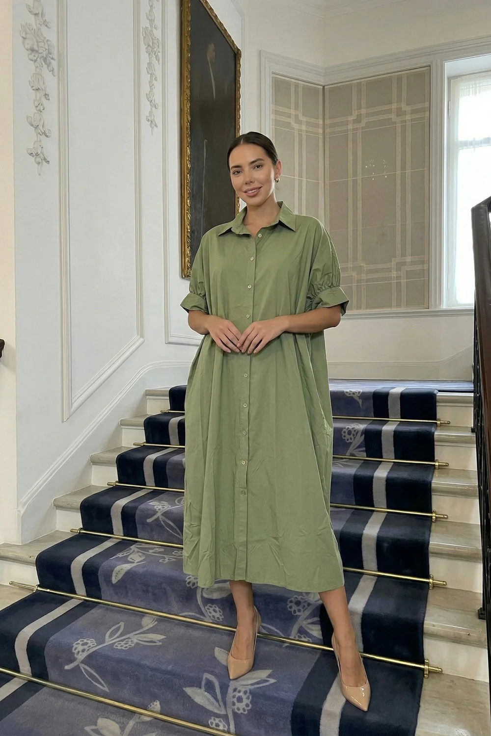 Olive Oversize Dress | Kaki - Image 4