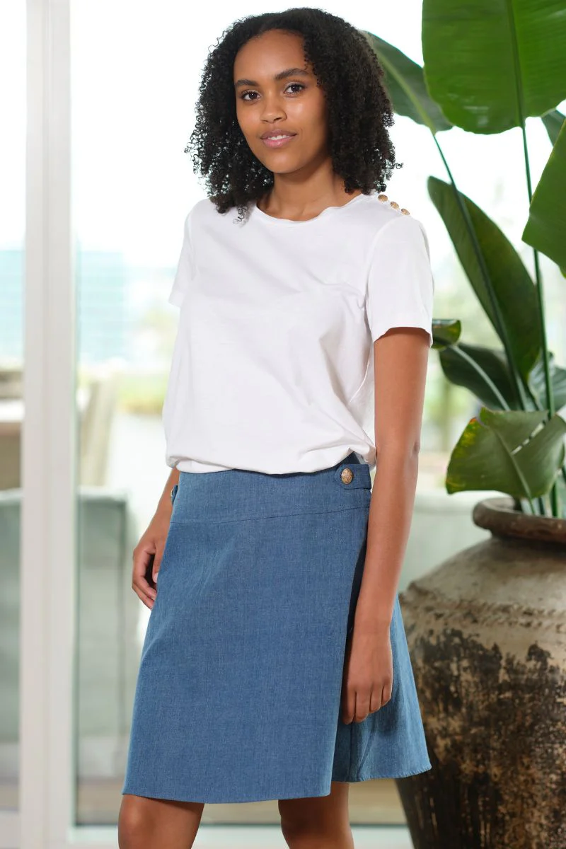 Olivia Skirt 2777 | Blue | Nederdel fra Prepair - Image 3