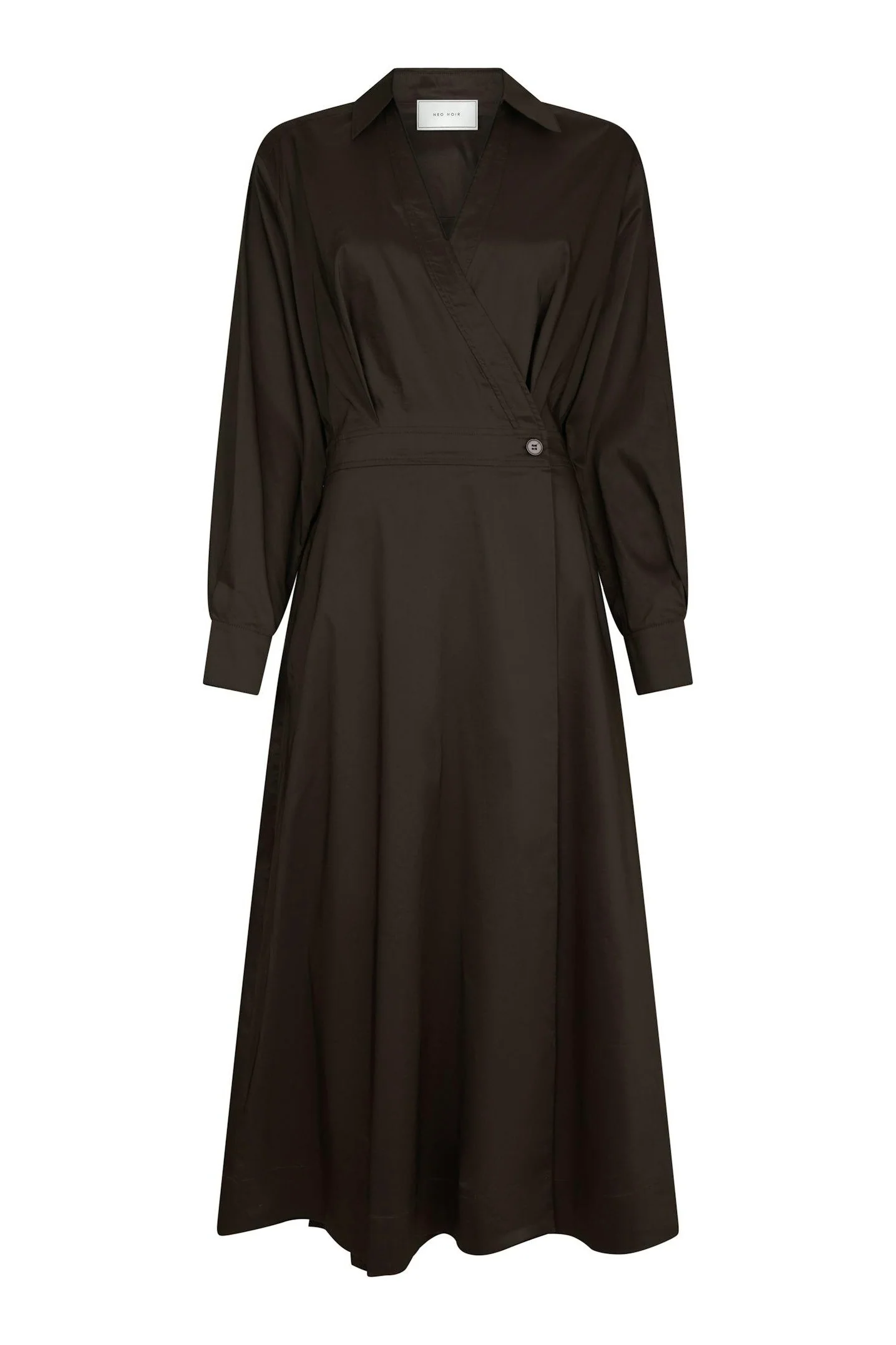 Ottana Poplin Dress | Chocolate Brown | Kjole fra Neo Noir - Image 2