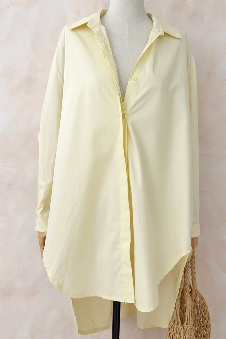 Oversized Poplin Shirt | Gul | Skjorte fra Atelier C - Image 2