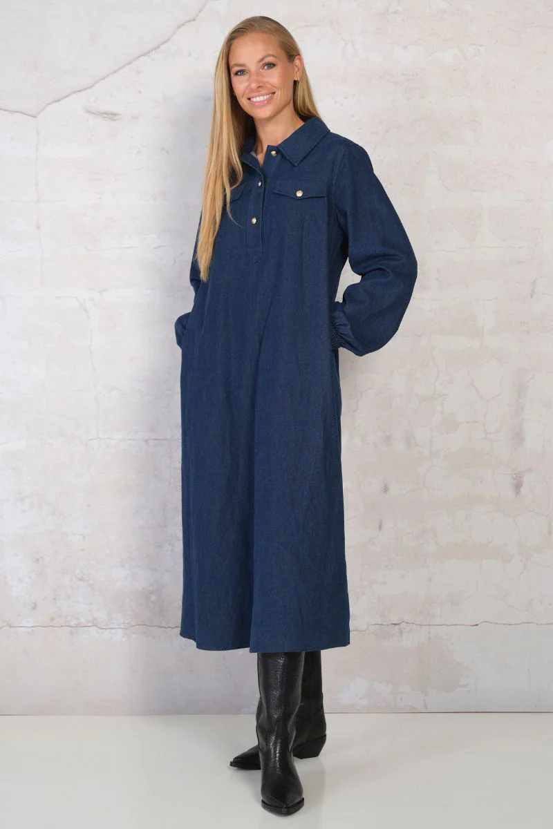 Paulina Dress | Blue | Kjole fra Prepair - Image 3