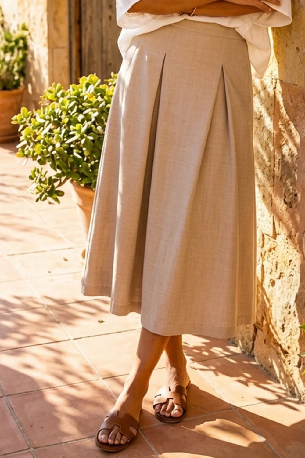 Pauline Skirt | Sand | Nederdel fra Prepair