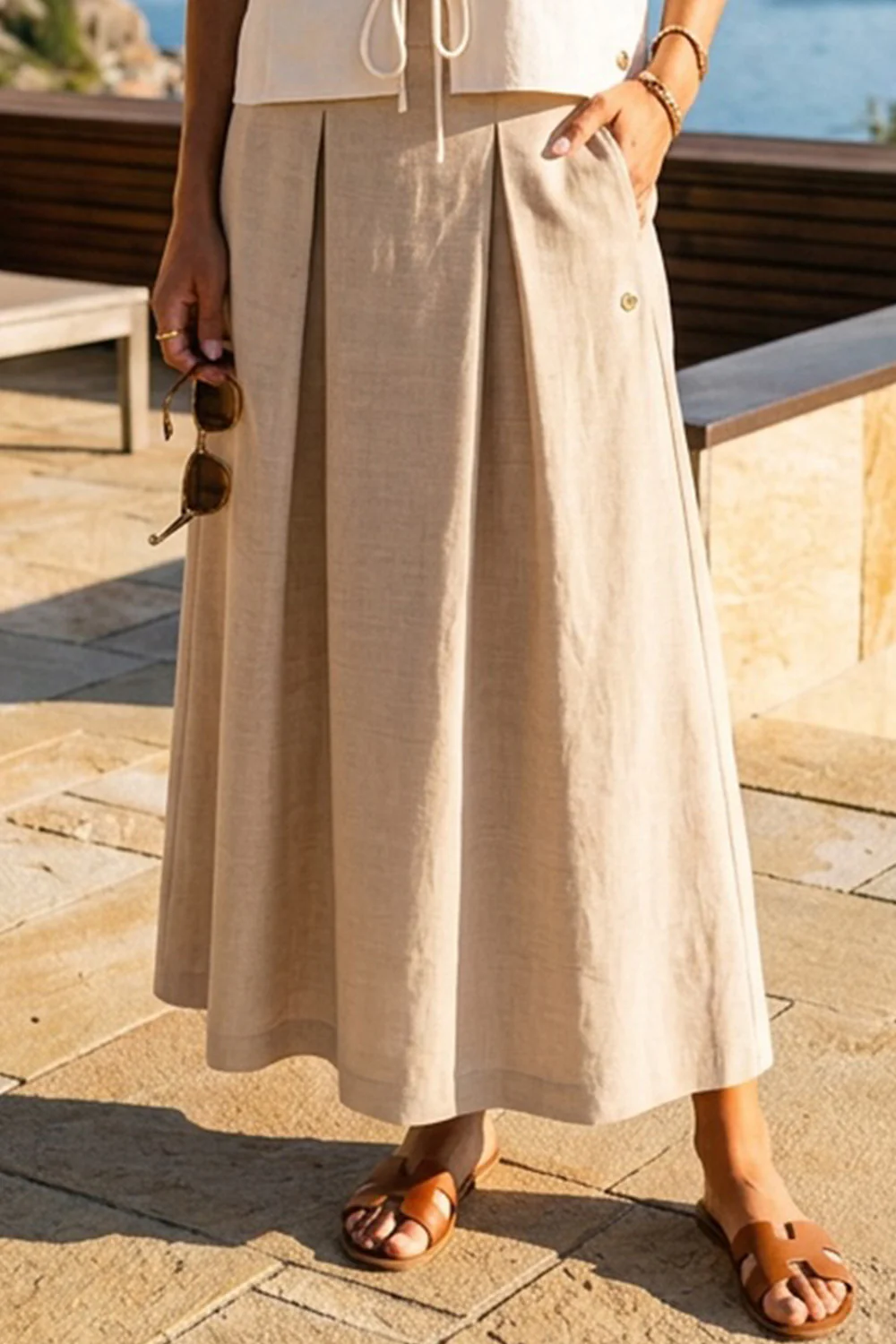 Pauline Skirt | Sand | Nederdel fra Prepair - Image 6