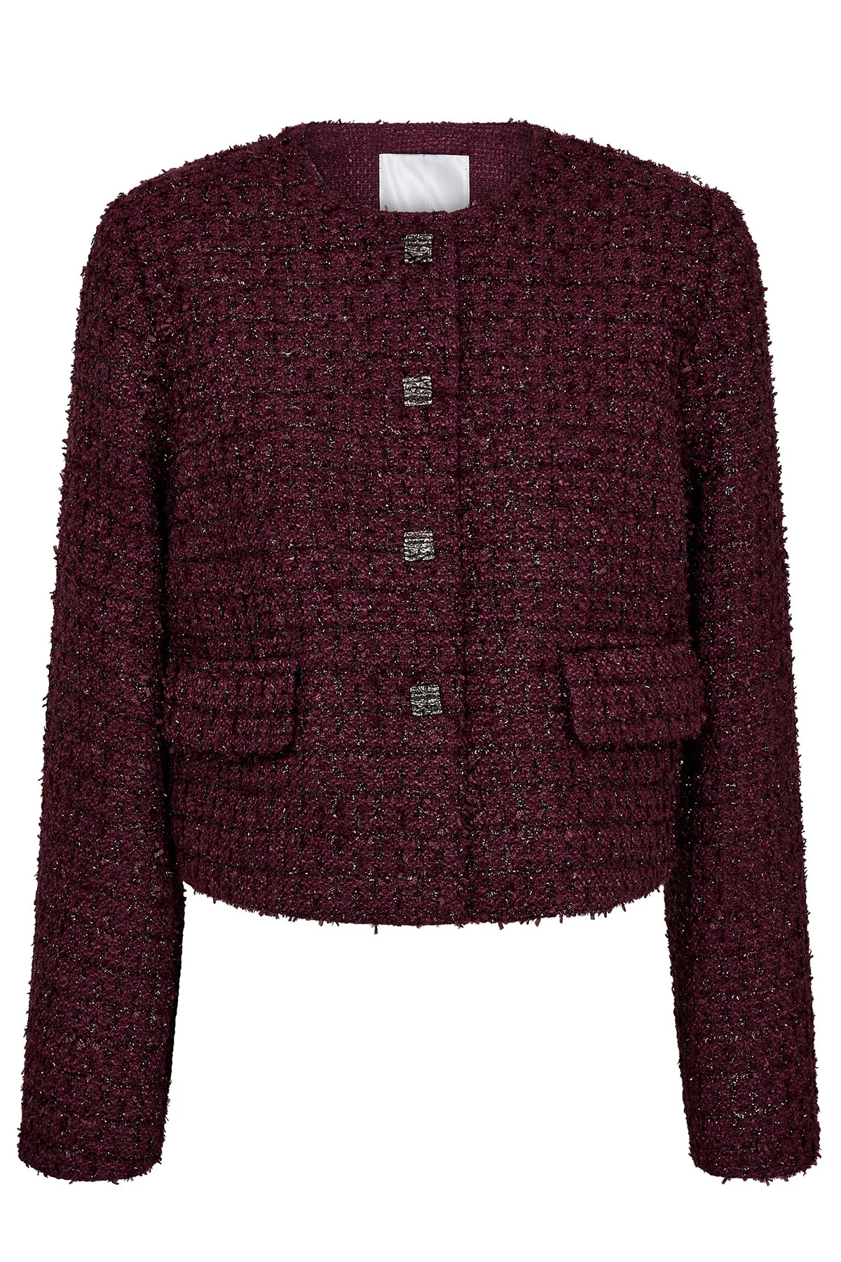 Peach Boucle Jacket 30357 | Plum | Jakke fra Co'couture - Image 2