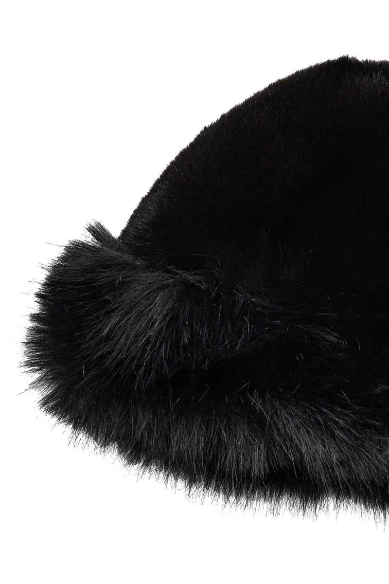Penza Faux Fur Hat 39066 | Black | Hat fra Co'couture - Image 2