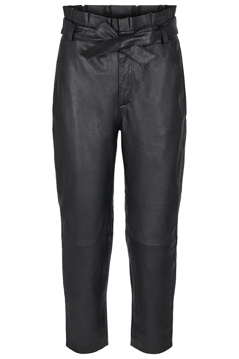 Phoebe Leather Pant | Sort | Læder bukser fra Co'Couture - Image 2