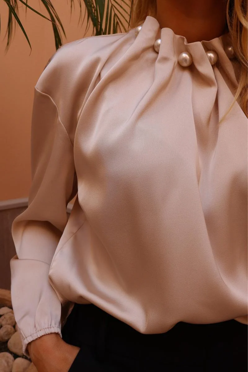 Pip Ls Pearl Blouse | Champagne | Bluse fra Liberté - Image 3