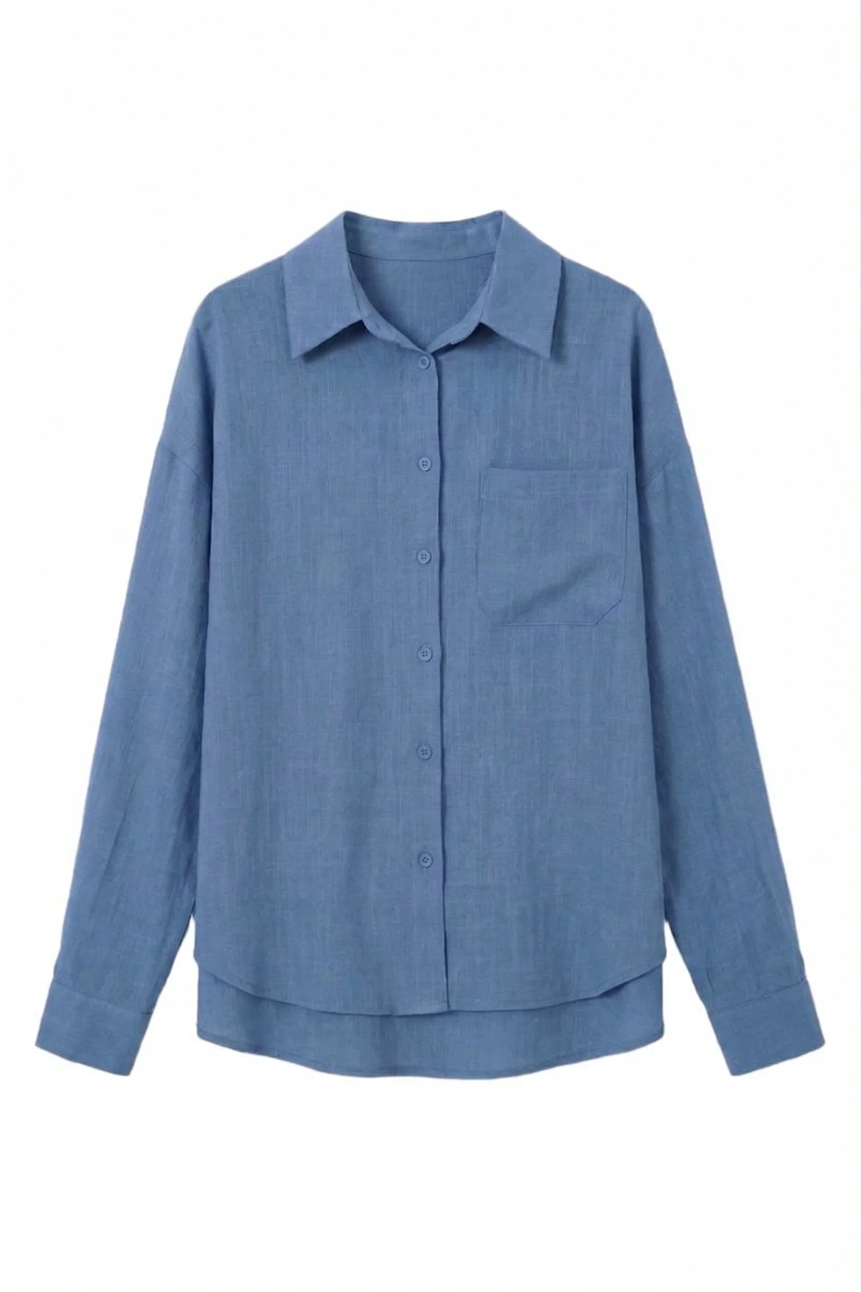 Plain Linen Shirt | Blue | Skjorte fra Atelier C