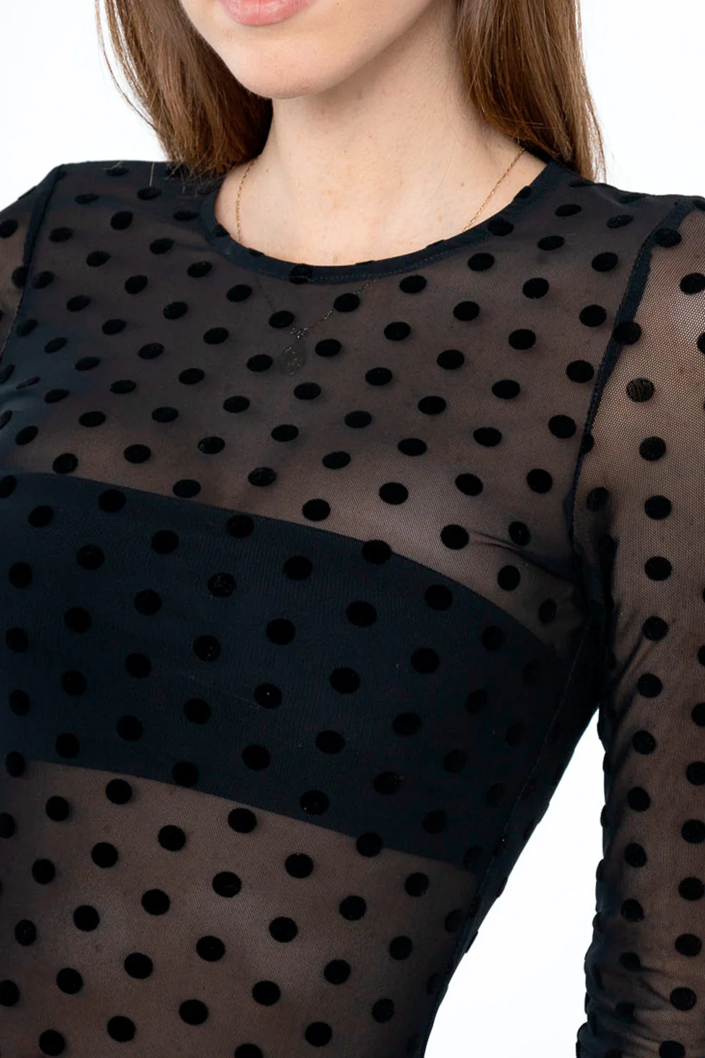 Mesh Blouse Dots | Mesh bluse fra Avery - Image 3