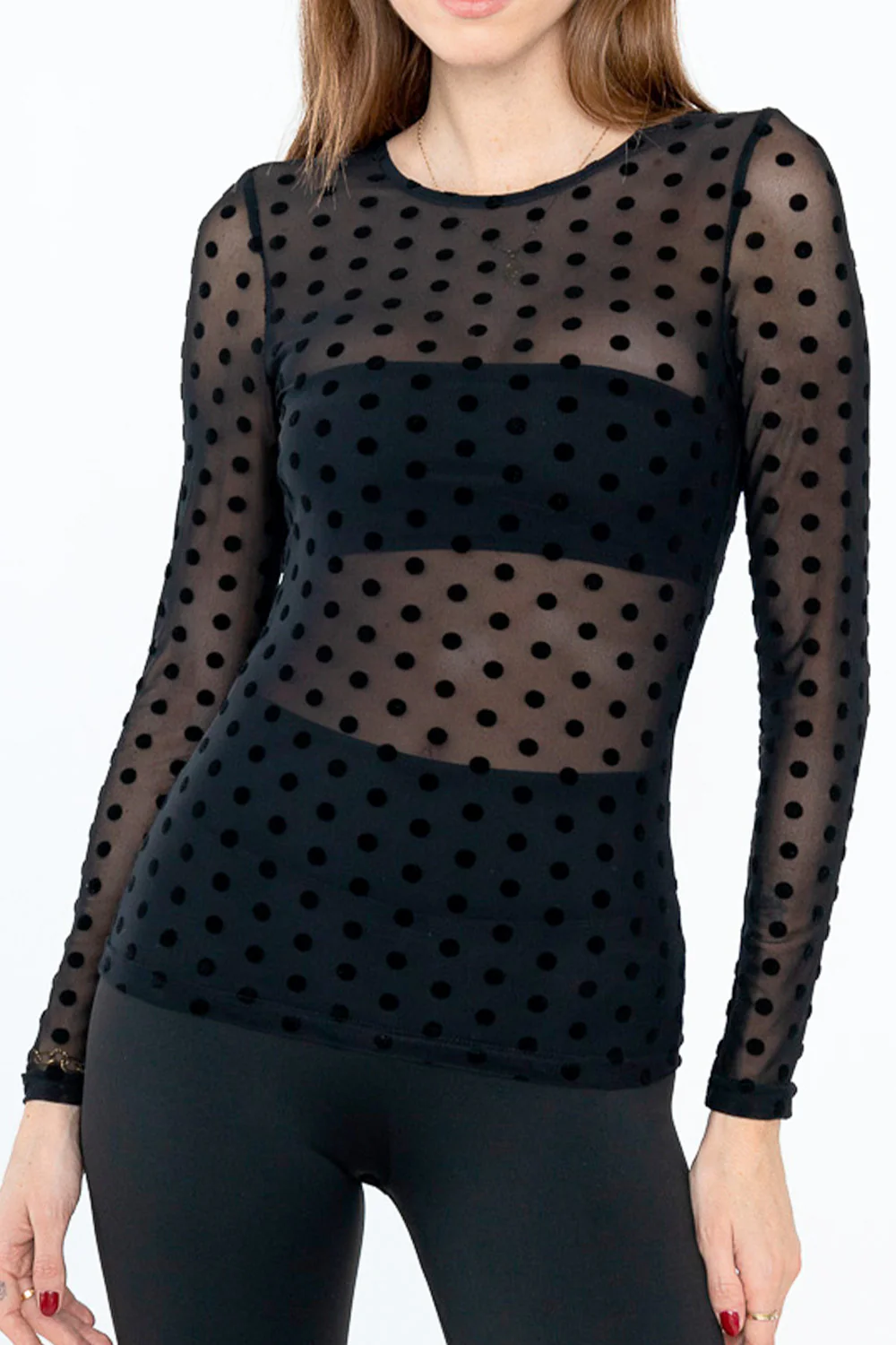 Mesh Blouse Dots | Mesh bluse fra Avery - Image 5