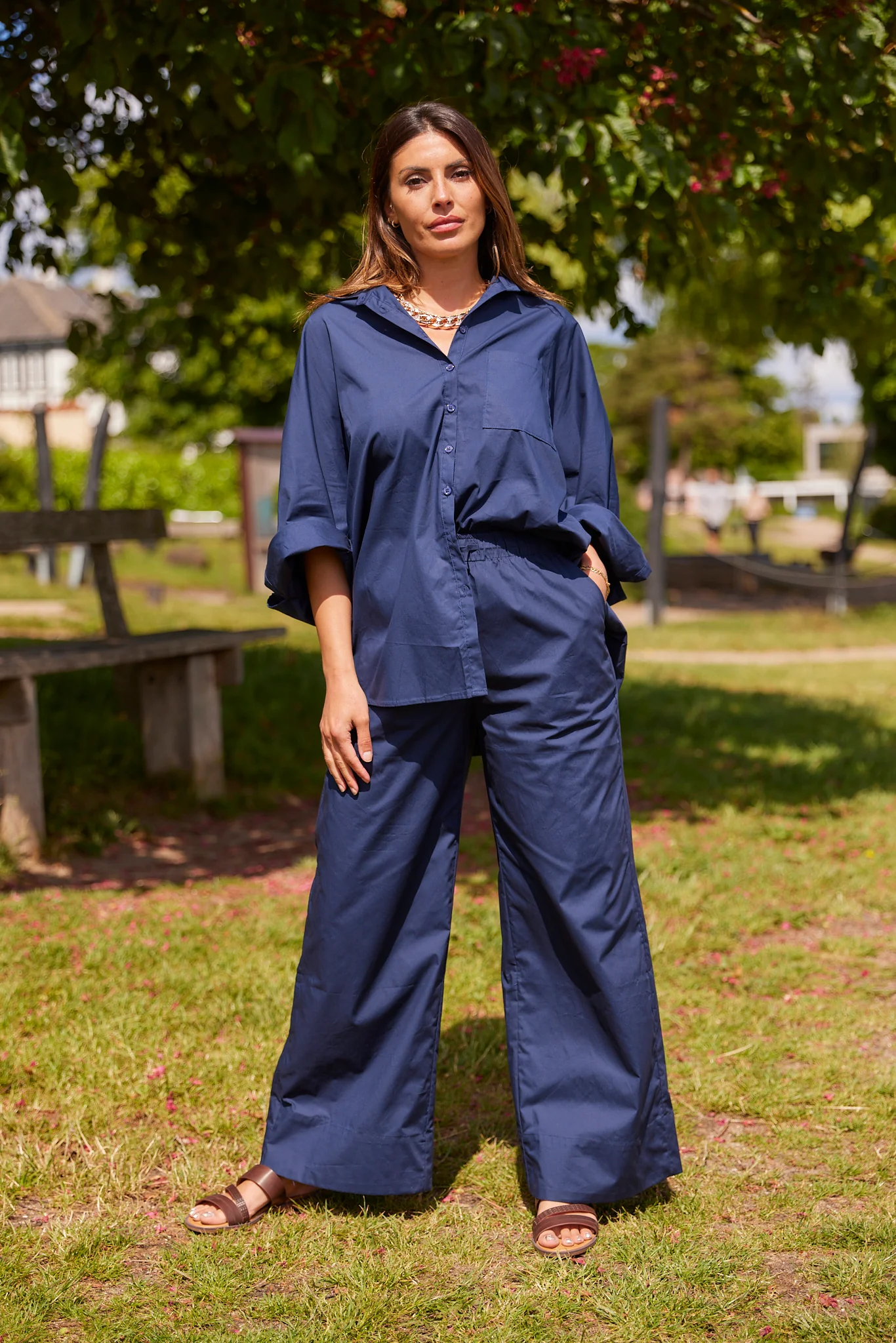 Polly Cotton Shirt | Navy | Skjorte fra Atelier C - Image 4
