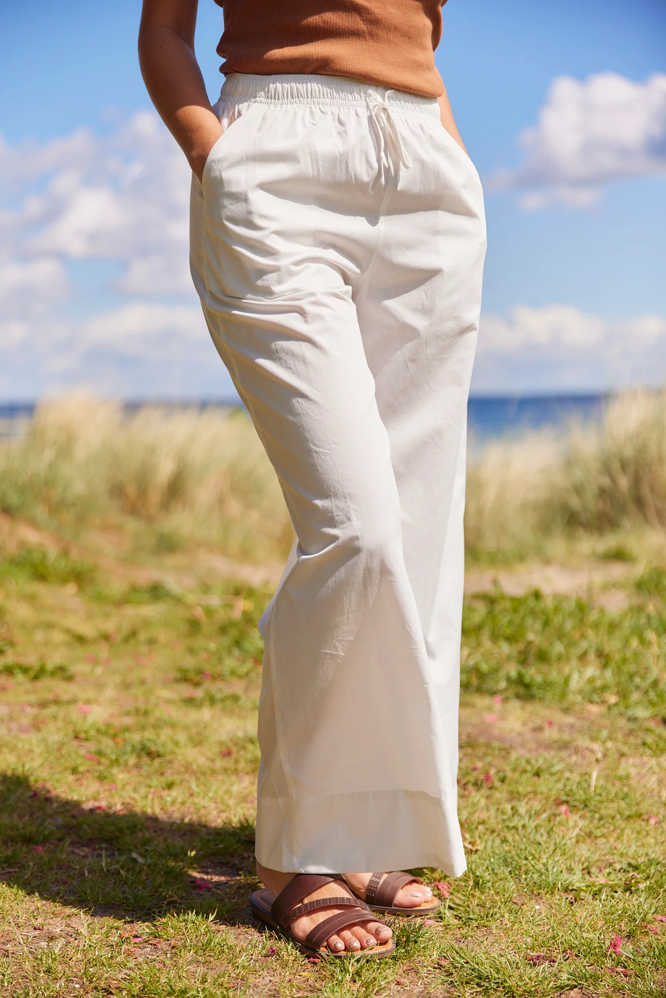 Polly Cotton Pants | White