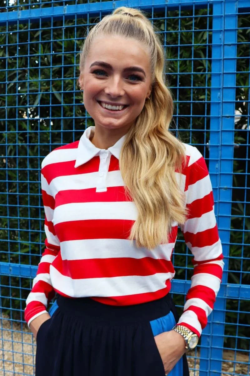 Polo Ls Shirt | Red White Stripe | fra Liberté - Image 2