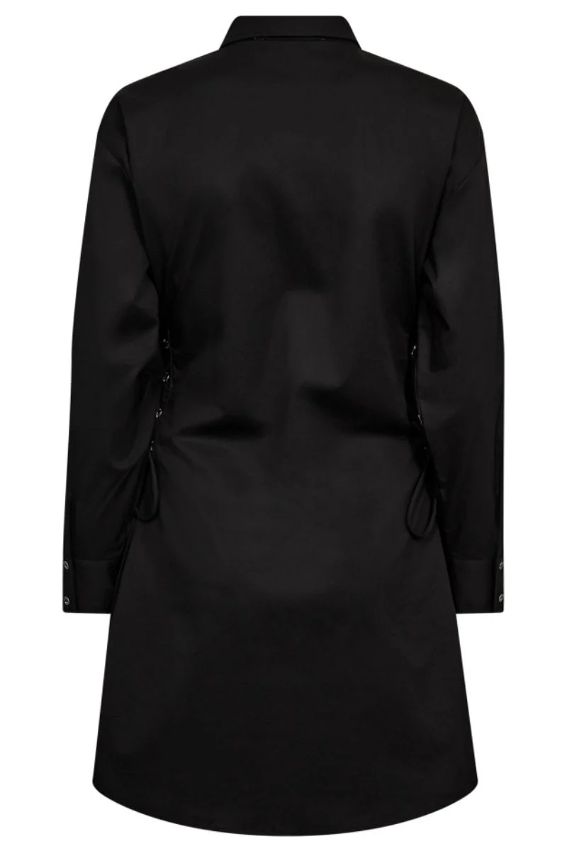 Poppy Eyelet Tie Shirt Dress 36525 | Black | Kjole fra Co'couture - Image 3