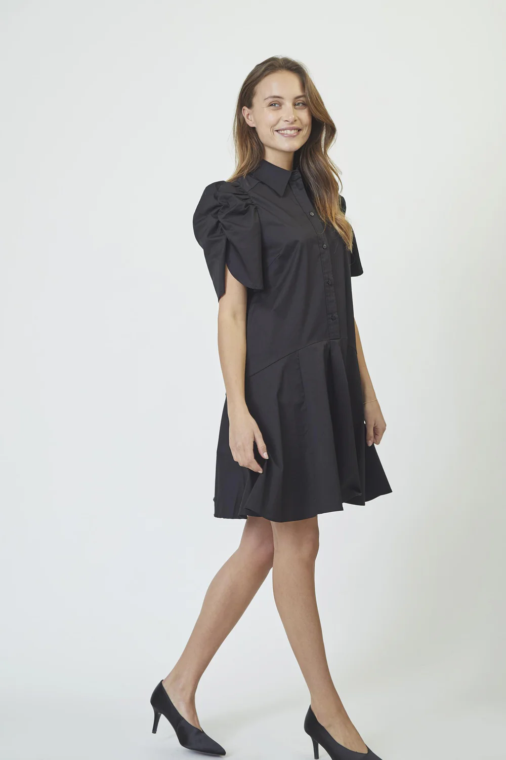 Poppy SS Shirt Dress 36533 | Black | Kjole fra Co'couture - Image 3