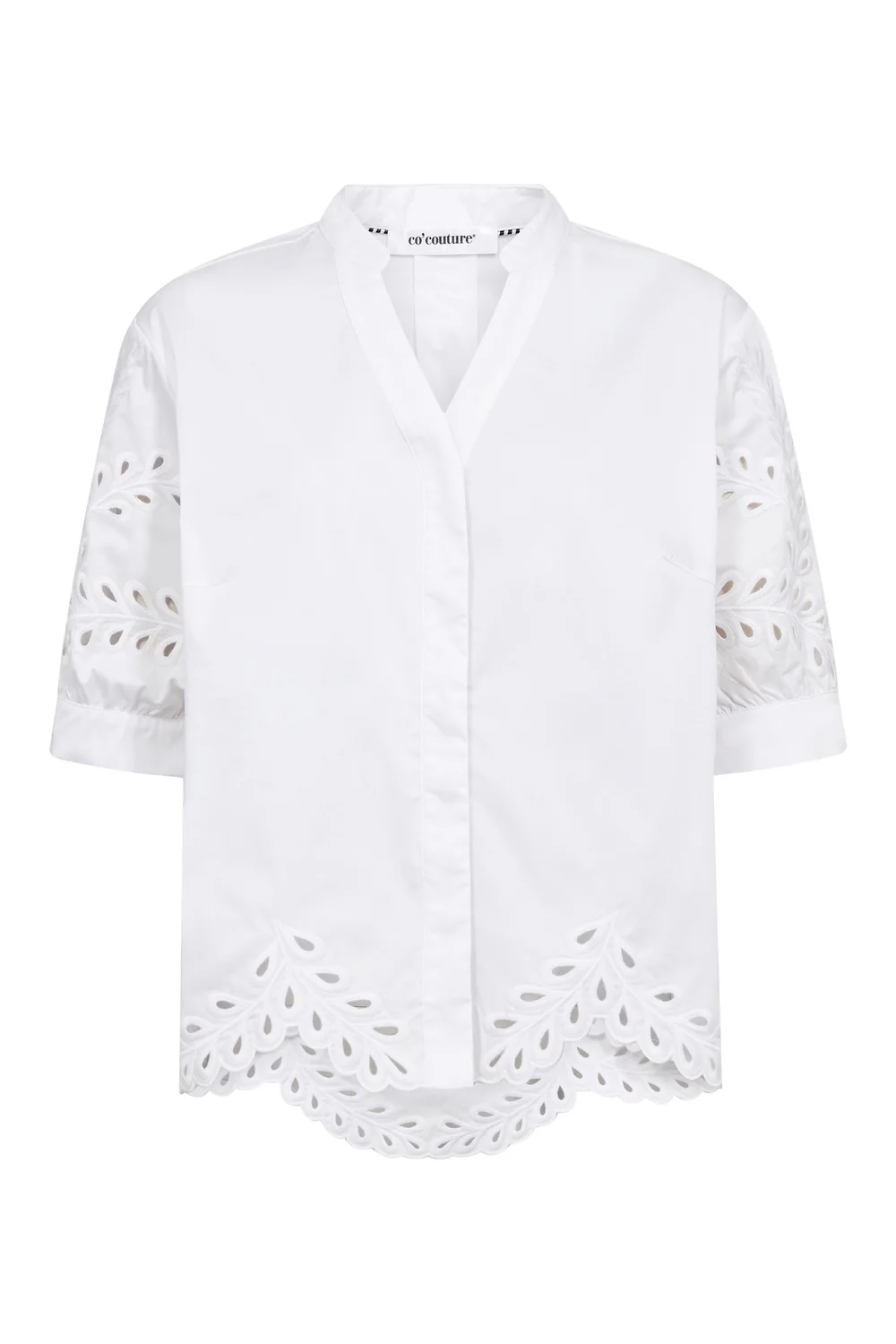 Poppy Emb. V Shirt | White | Skjorte fra Co'couture - Image 2