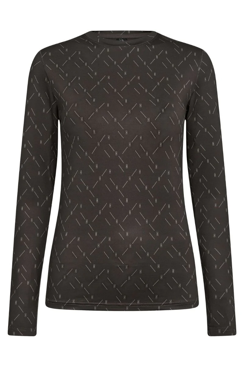 Printed Blouse | Dark Brown | Bluse fra Hype the Detail - Image 2