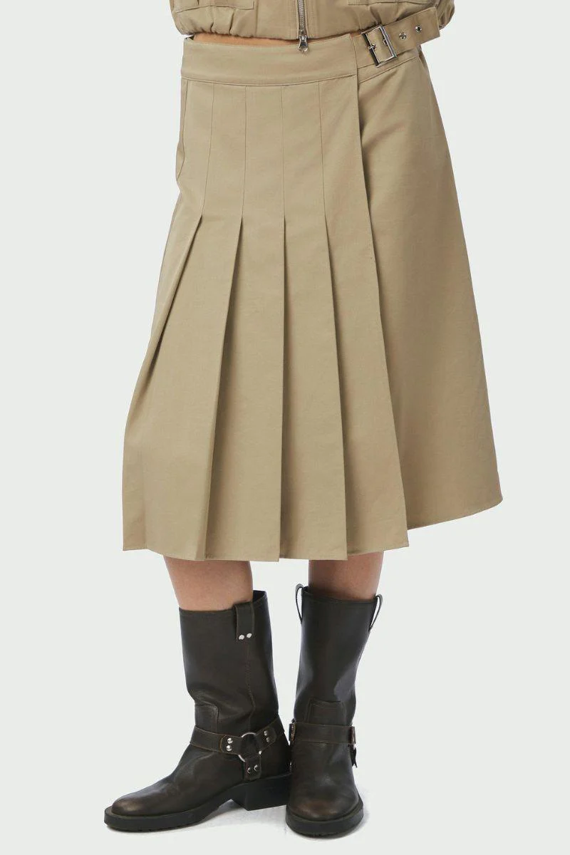 Prisilla Twill Skirt | Taupe | Nederdel fra Neo Noir - Image 5
