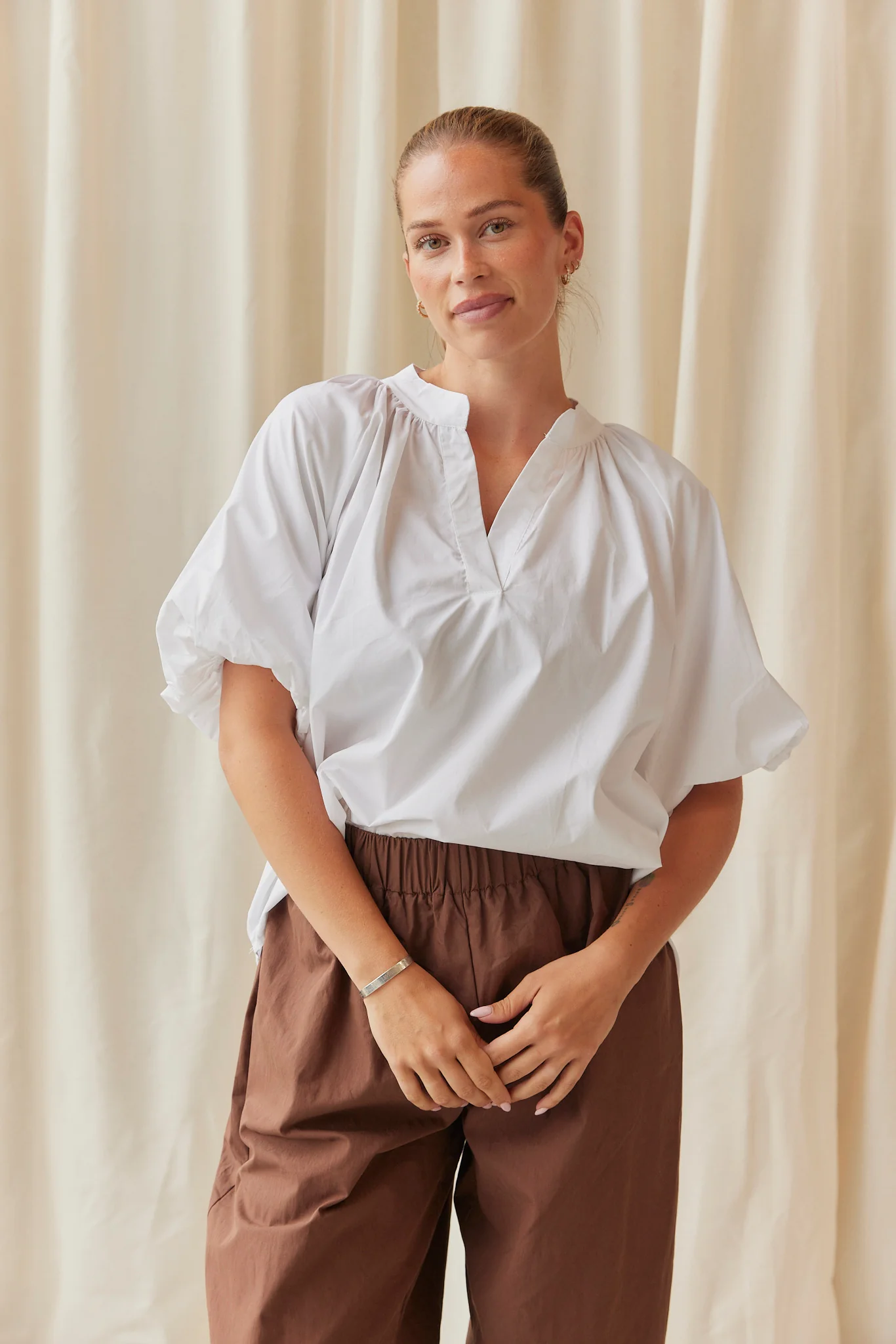 Penelope Puff Shirt | White - Image 4