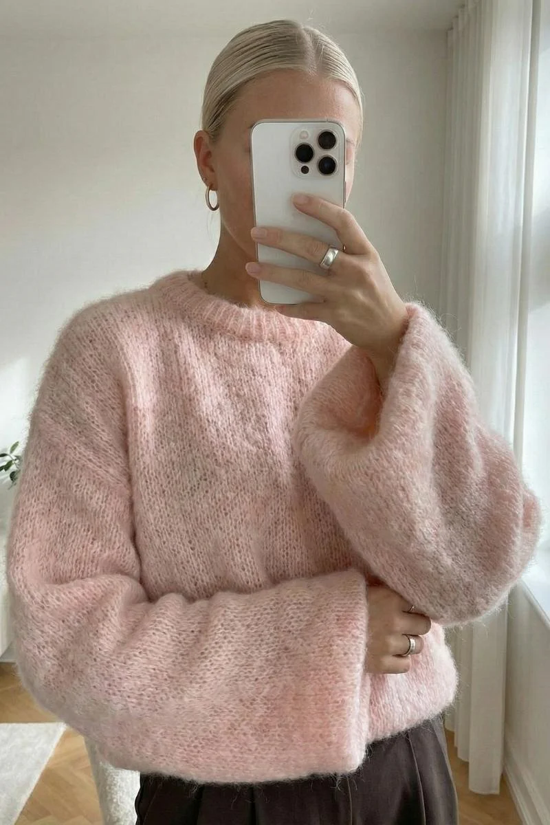 Alpaca puff sleeve sweater | Strik fra Avery