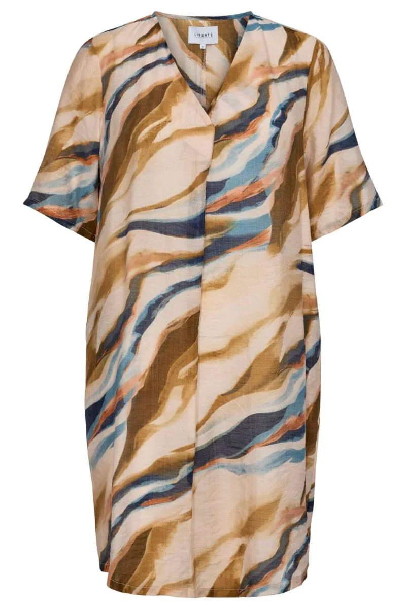 Puk Ss Tunic | Navy Brown Tie Dye | Bluse fra Liberté - Image 3