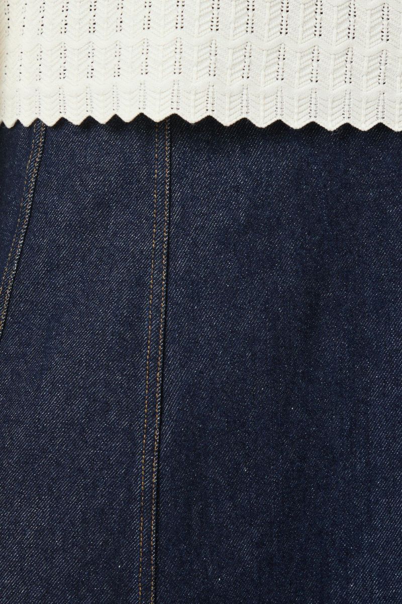 Raya Denim Skirt | Dark Blue | Nederdel fra Neo Noir - Image 6