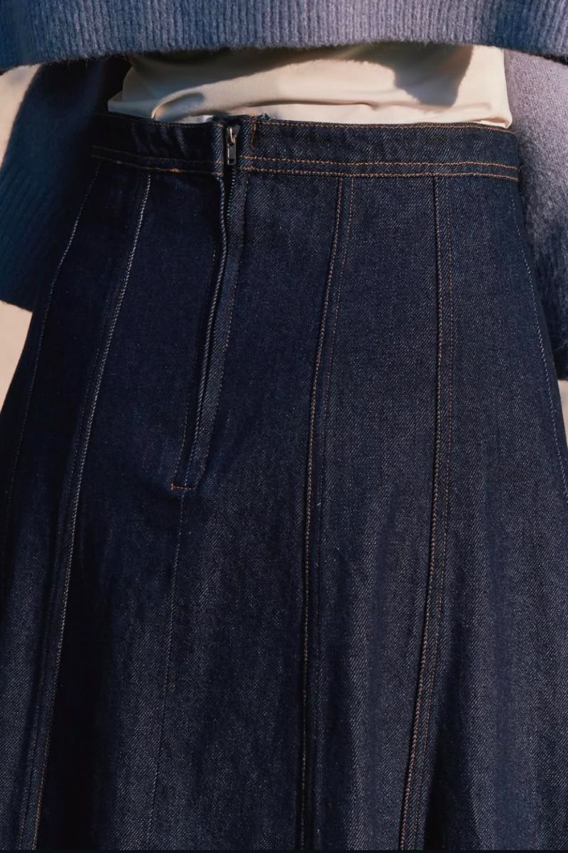 Raya Denim Skirt | Dark Blue | Nederdel fra Neo Noir - Image 7