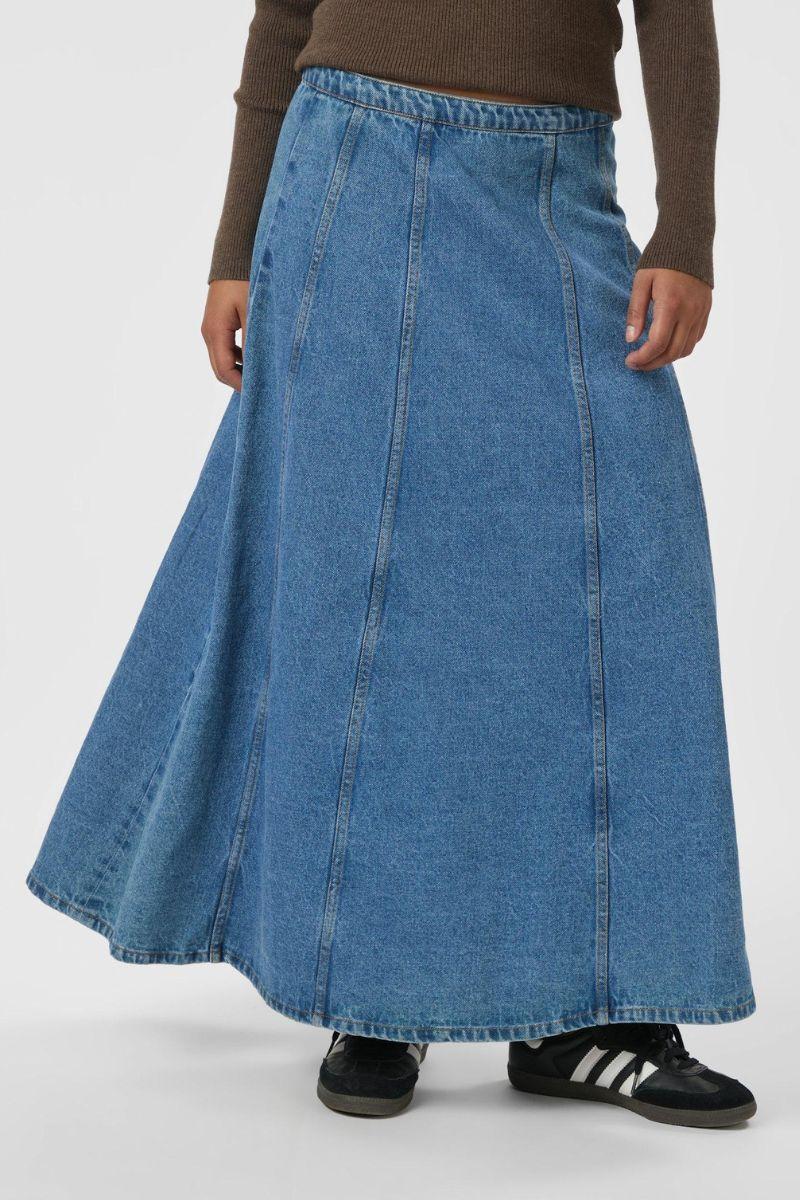 Raya Denim Skirt | Vintage Blue | Nederdel fra Neo Noir - Image 2