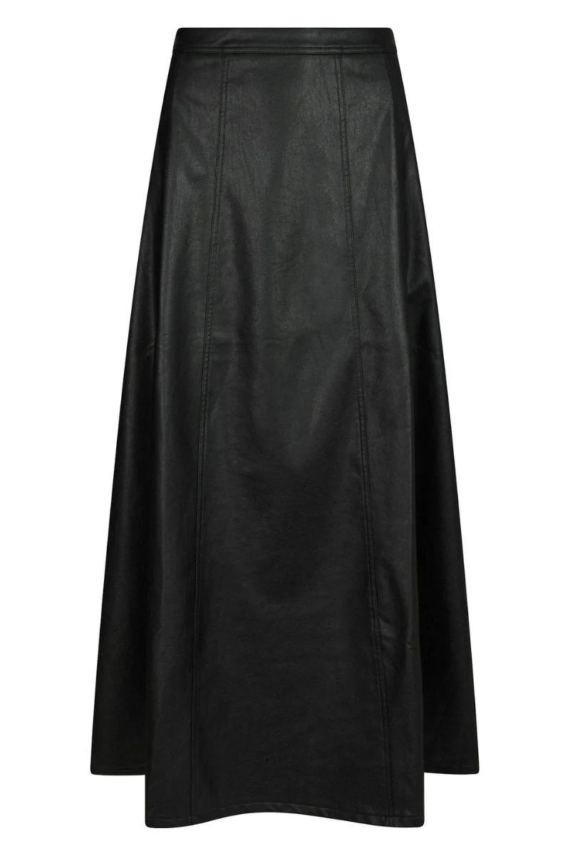 Raya Faux Leather Skirt | Black | Nederdel fra Neo Noir - Image 2
