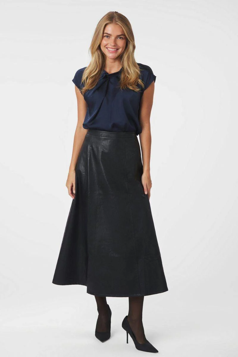 Raya Faux Leather Skirt | Black | Nederdel fra Neo Noir - Image 6