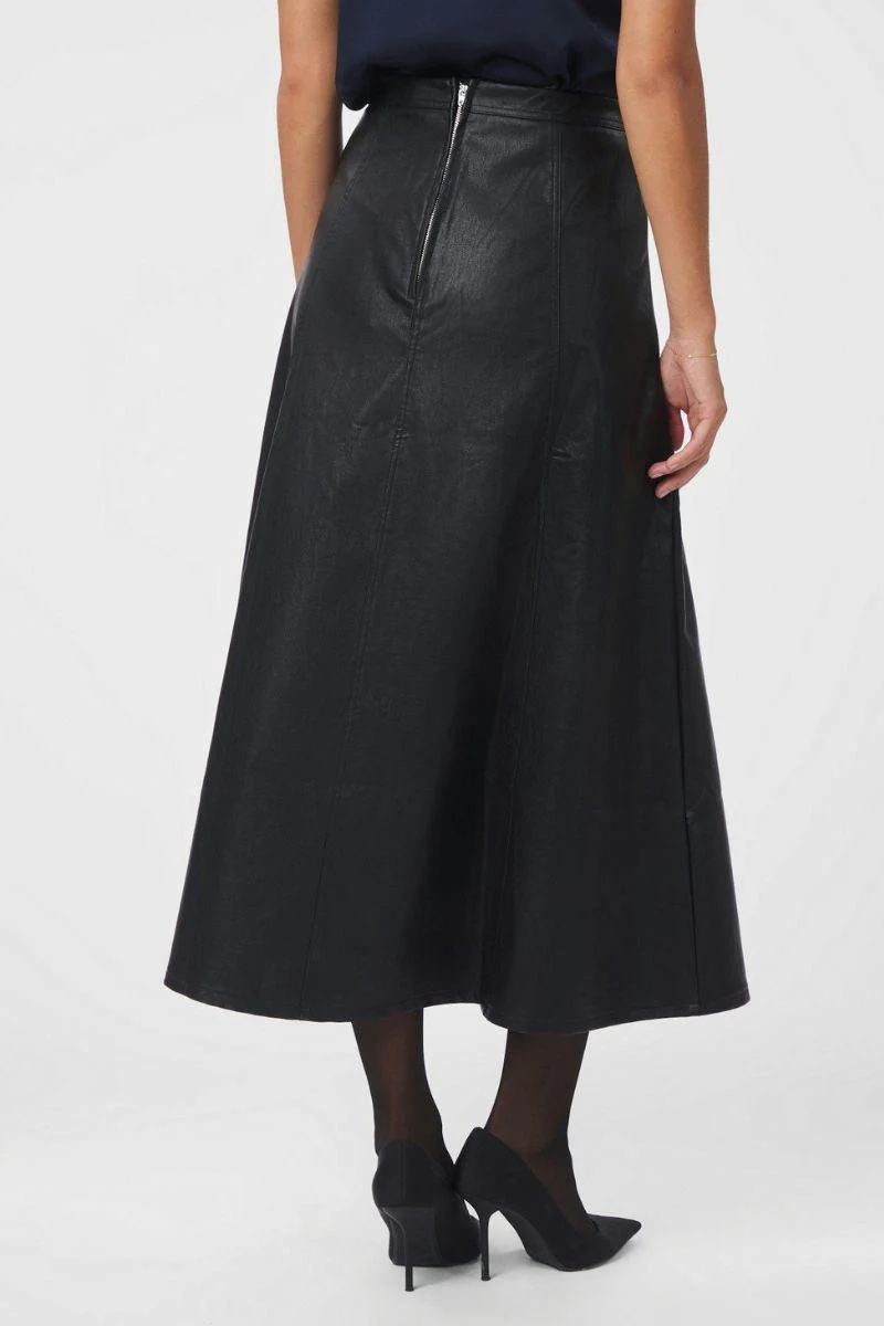 Raya Faux Leather Skirt | Black | Nederdel fra Neo Noir - Image 7