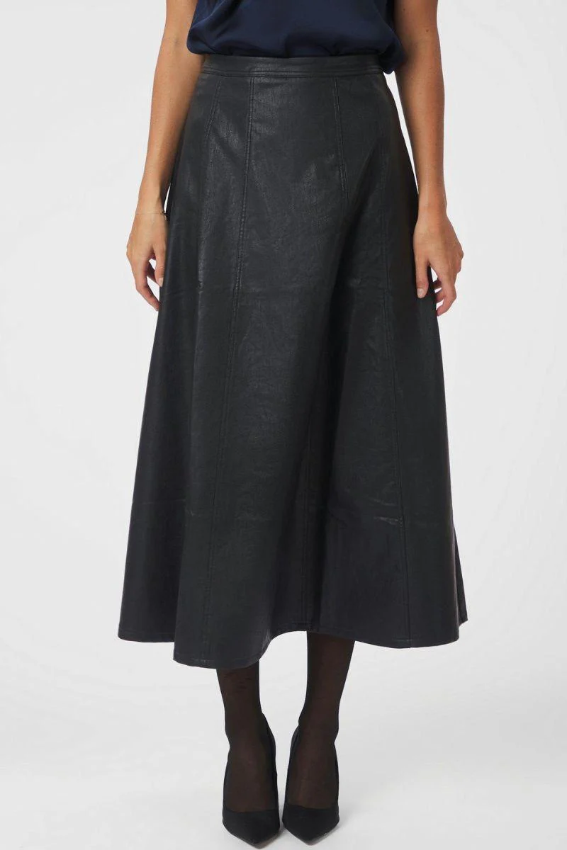 Raya Faux Leather Skirt | Black | Nederdel fra Neo Noir - Image 8