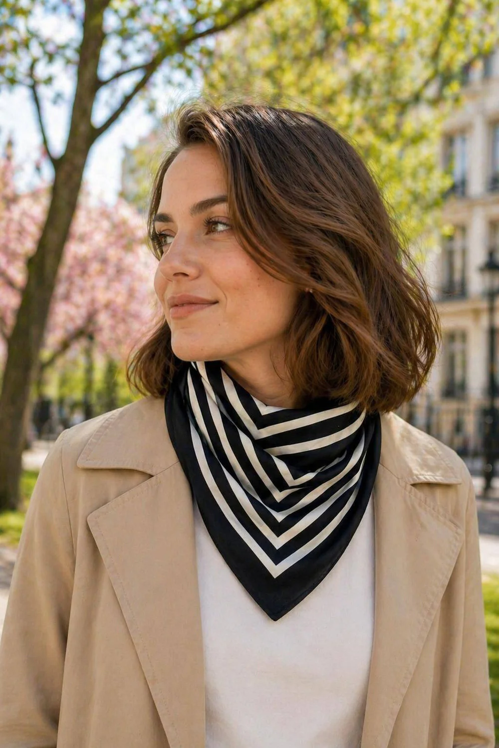 Raya Stripe Scarf | Black | Tørklæde fra By Timm