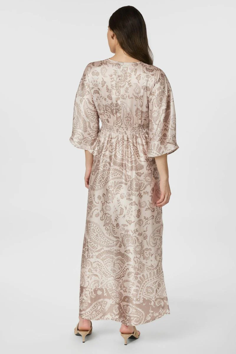Reve Deco Paisley Dress | Taupe | Kjole fra Neo Noir - Image 4