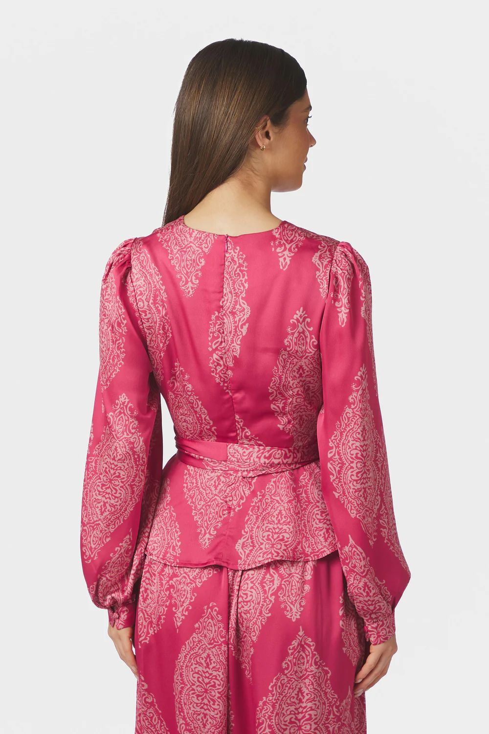Rista Paisley Drop Blouse | Cherry Pink - Image 4