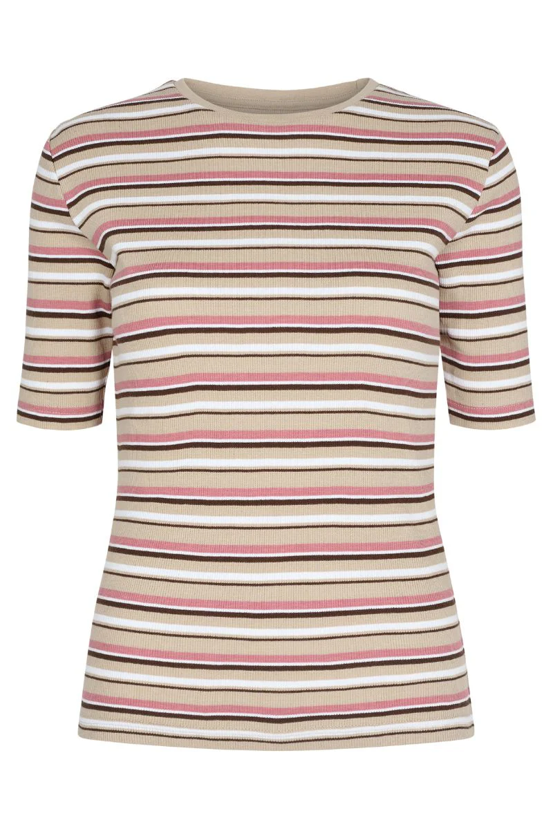 Roberta Ss Blouse | Old Rose Brown Stripe | Bluse fra Liberté - Image 2