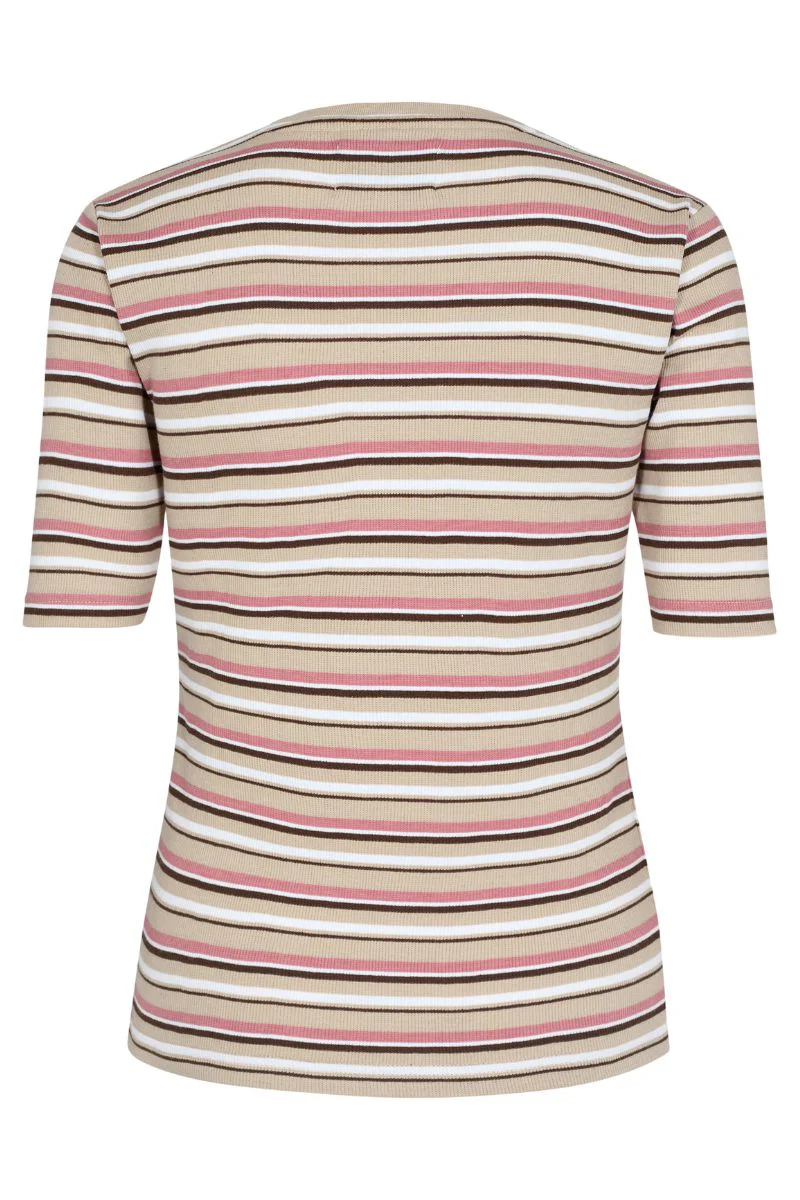 Roberta Ss Blouse | Old Rose Brown Stripe | Bluse fra Liberté - Image 3