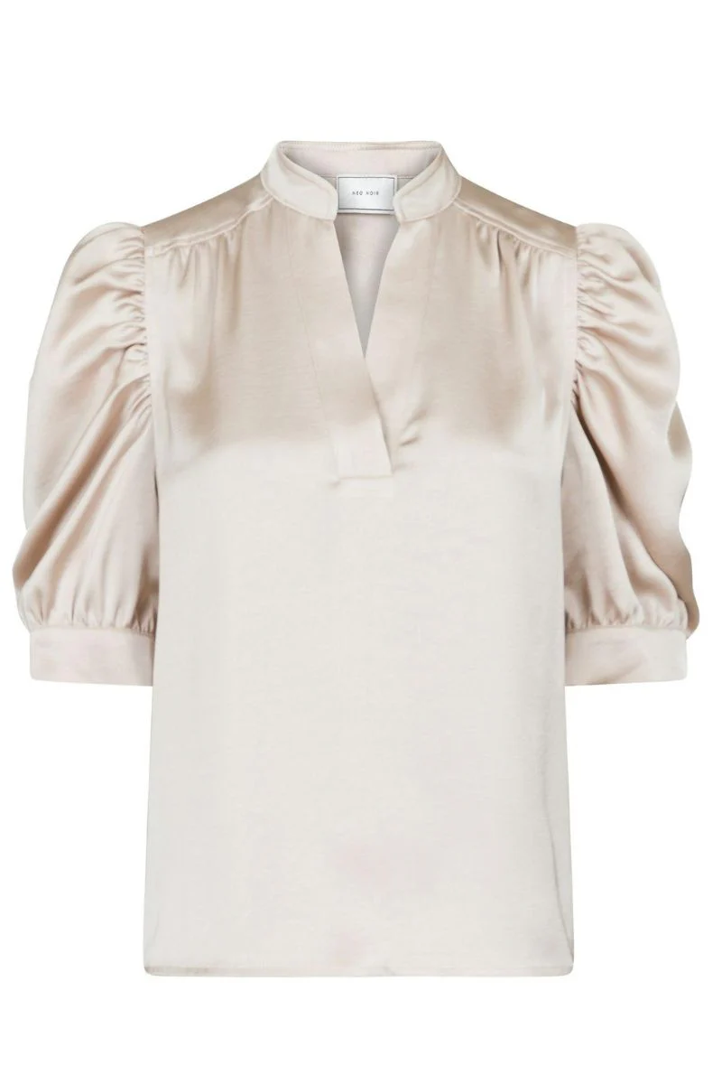 Roella Heavy Sateen Blouse | Champagne | Bluse fra Neo Noir - Image 4