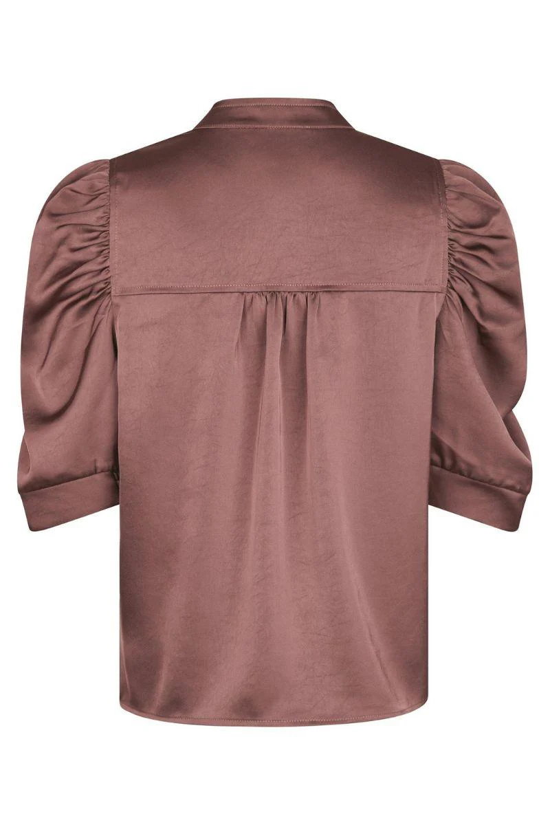 Roella Heavy Sateen Blouse | Dark Rose | Bluse fra Neo Noir - Image 5