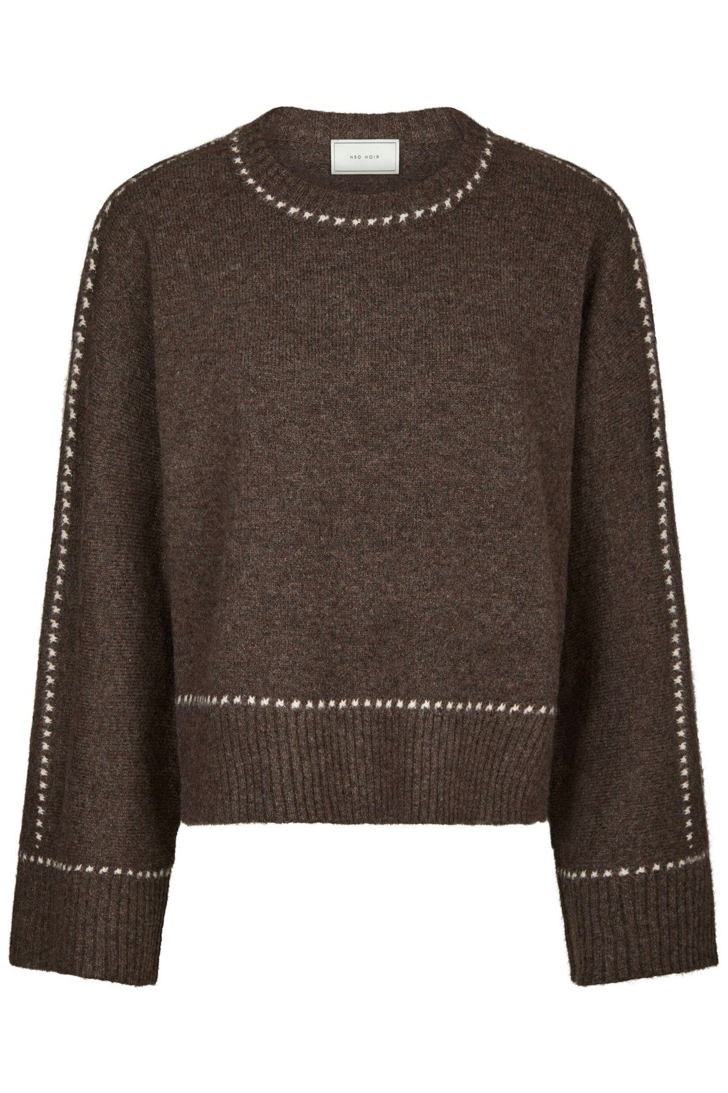 Roeme Knit Stitch Blouse | Brown Melange | Strik fra Neo Noir - Image 2