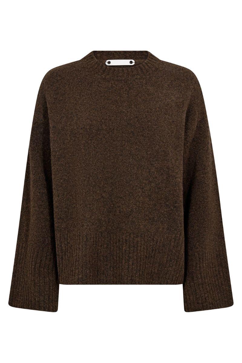 Roger O-Neck Knit 32196 | Mocca | Strik fra Co'couture