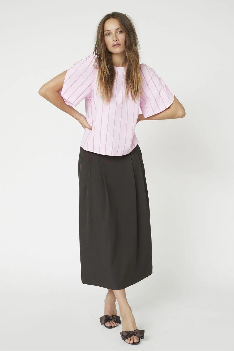 Rosalina Stripe SS Blouse 35876 | Pale pink | Top fra Co'couture - Image 8