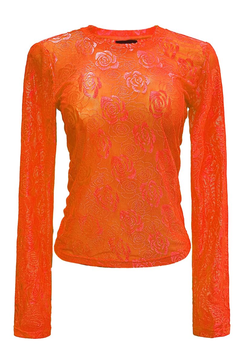 Rose Ls Lace Blouse | Mandarin | fra Liberté