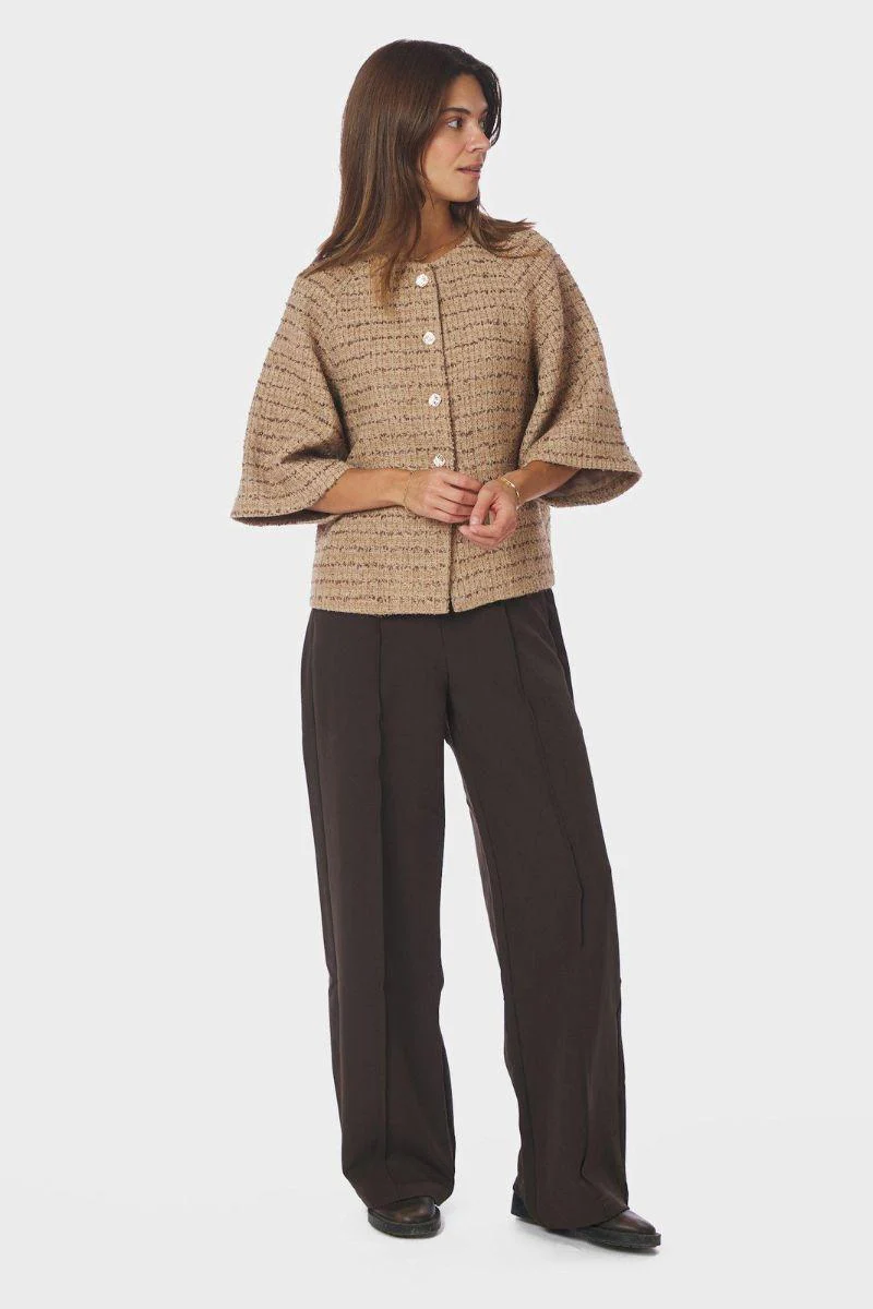 Rosella Boucle Mini Jacket | Taupe | Jakke fra Neo Noir - Image 8
