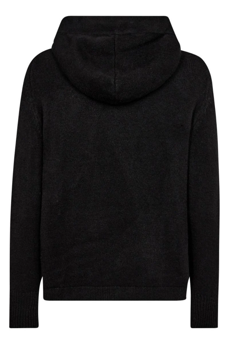 Row Hoodie Knit 32168 | Black | Strik fra Co'couture - Image 2